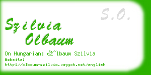 szilvia olbaum business card